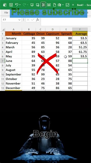 Excel Shortcuts: Select All & AutoSum for AVERAGE Calculation