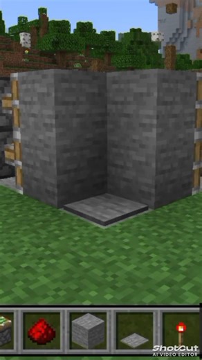 Minecraft Redstone Hidden Gate | Automatic Stone Door