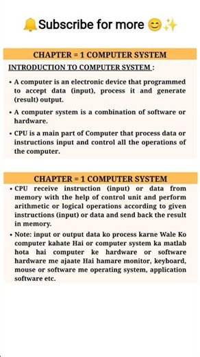 Computer science class 11th chapter 1 computer system | easy definition