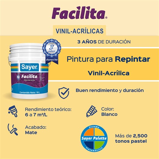 ¡Conoce las características de nuestra pintura Facilita! #Sayer | Sayer Lack