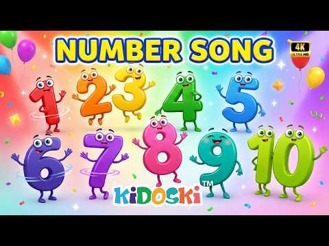 Number Song | Learn Counting & Spelling 1–10 | Fun Learning Dancing Numbers | Kids Learning Video
