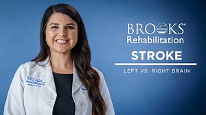 Do you know the difference between a left brain stroke and a right brain stroke? Dr. Cassandra List, medical director for the Stroke Program at Brooks Rehabilitation, discusses the differences. Learn more about stroke and Brooks Rehabilitation by visiting https://brooksrehab.org/conditions/stroke/. | Brooks Rehabilitation
