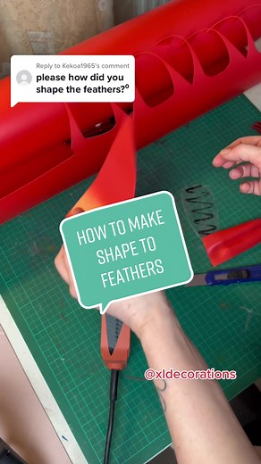 Replying to @Kekoa1965 One way how i make shape to feathers 👍 #xldecorations #angelwings #feathers #howto #diy #fyp