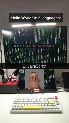 "Hello world" in 5 programming languages