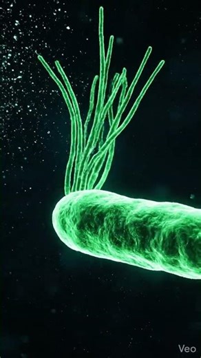Motile bacteria moving with the help of flagella #bacteria #microbiology #flagella