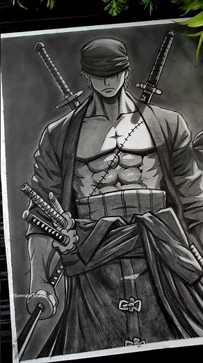 Roronoa Zoro Drawing Sketch 🔥From One Piece ✍️ #shorts #zoro #roronoazoro #anime #onepiece #drawing