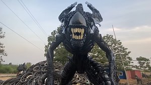 Behold, an 'Alien King' Sculpture Made From Recycled Tires
