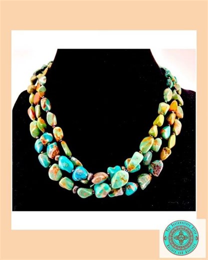 Navajo Turquoise 3 Strand Heishi Beaded Necklace Sterling Silver Vintage
