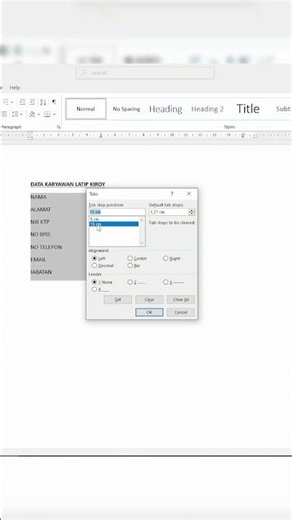 CARA MENAMBAHKAN TANDA TITIK DI MICROSOFT WORD #excel #exceltips #microsoft #tutorial #word