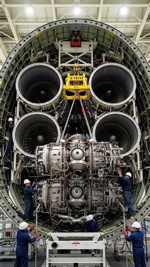 How they install EPIC jet engines! #shorts #militarytech #trending #engineering #shortsvideo