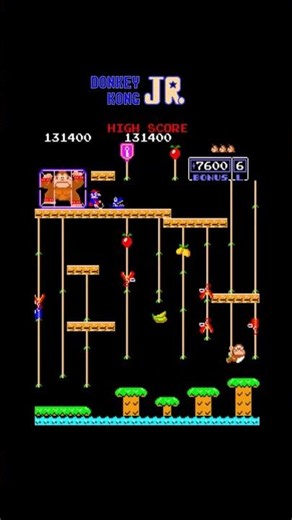 Donkey Kong Jr. Round 21– Classic Arcade Gameplay#shorts