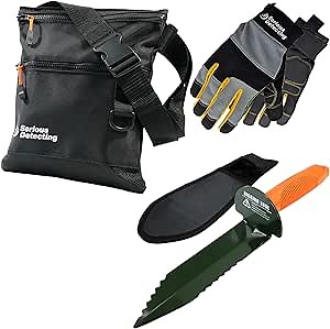 Serious Detecting Treasure Pouch with Digging Tool and Gloves for Metal Detecting