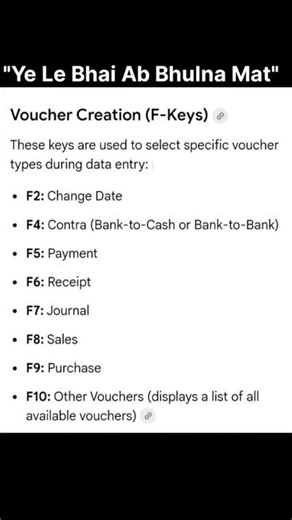 Tally Prime Keyboard Shortcut Keys | Voucher Entry in Tally (F2 to F10)