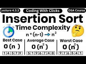 Insertion sort time complexity | Insertion sort algorithm | Insertion Sort in Data Structure