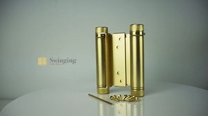 Double Action Spring Saloon Door Hinge | Cafe Doors, Door Hardware for in & Out Doorway Swing, Commercial Grade Double Swing Heavy Duty Door Hinge Variety of Sizes (Brass, 4 Inch)