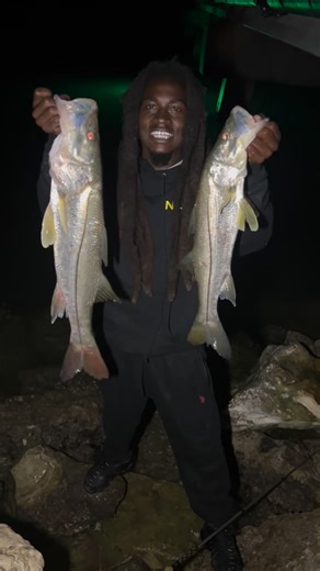 CEO | #HoodFishingEnt‼️ on Instagram: "Night fishing in Sanibel, Florida catching snooks on a pompano Jig✝️🔥🎣💯.."