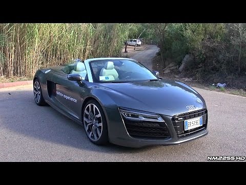 2014 Audi R8 V10 Spyder S-Tronic Start Up, Revs and Engine Sound