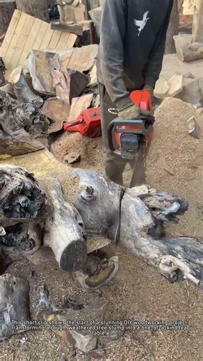 DIY Woodworking: Turning a Tree Stump into a Rustic Tea Table