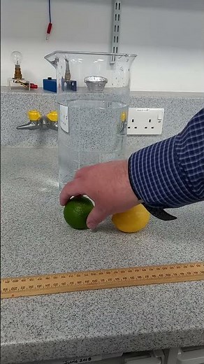 Lemon and lime. What will happen in water? #physics