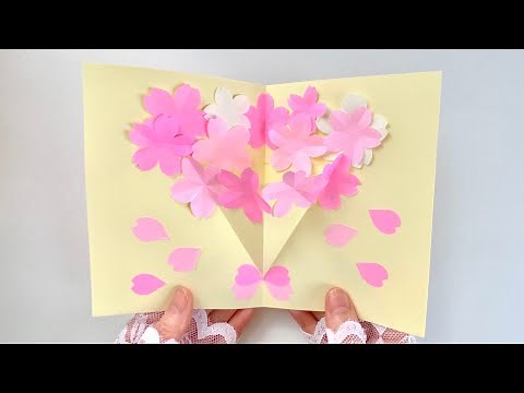 【ポップアップカード】桜の花束／ [Pop-up card] Bouquet of cherry blossoms