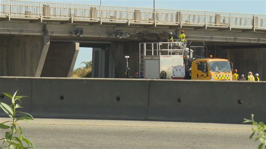 Yet another Metro Vancouver overpass has been damaged by a large truck, causing more traffic chaos on another major route. Christa Dao reports. More: https://trib.al/4UPRp9L | Global BC
