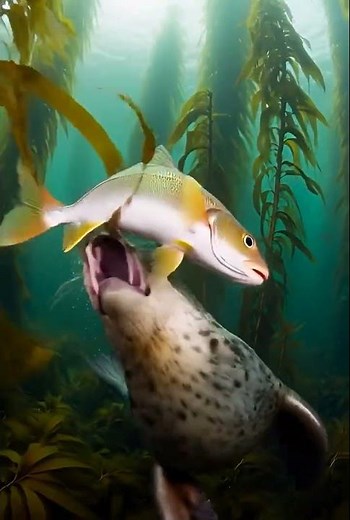 Gray Seal Hunts Cod | Realistic Underwater Capture