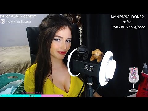 JadetheJaguar ASMR 2 HOUR Twitch stream EAR CLEANING & SINGING