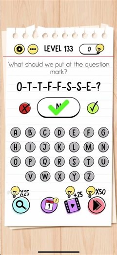 Brain Test Level 133 What should we put at the question mark Answers Solutions