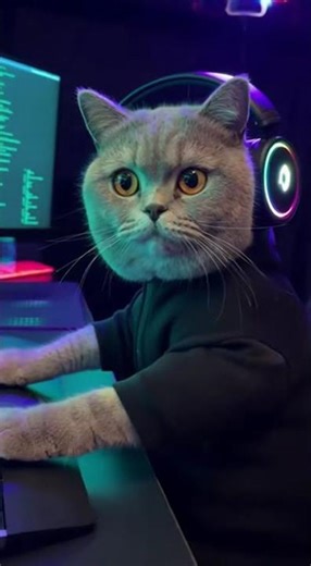 Caught My Cat Hacking in the Bedroom… He Freaked Out 😂🐱💻