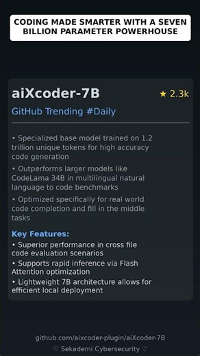 GitHub Trending Repositories: aixcoder-plugin/aiXcoder-7B 🇬🇧