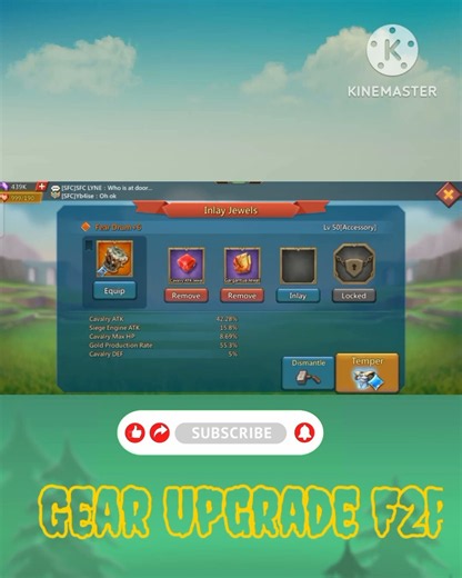 lords mobile gear upgrade without spending gold