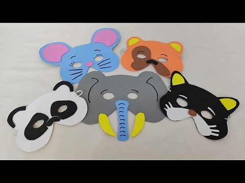 طريقة عمل ماسك أو قناع لأعياد الميلاد-عمل يدوى بالفوم -How to make mask for birthday party