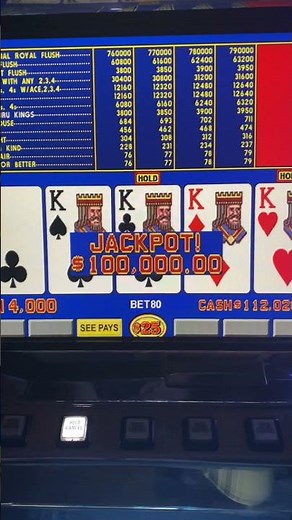 $100,000 Video Poker Jackpot.