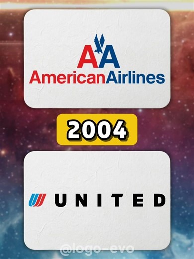 AMERICAN AIRLINES VS UNITED AIRLINES (2026-1930) Logo Evolution BATTLE