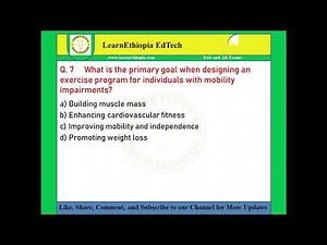 Adapted PH Edu and sport | Model Exit Exam Questions for Sport Science Exit Exam