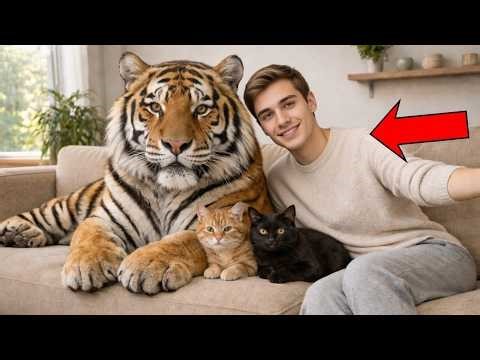 I Raised a Bengal Tiger with My Housecats… Now He Thinks He’s One of Them! 🐯🐈