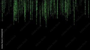 Falling Matrix of Numbers in Yellow and Green