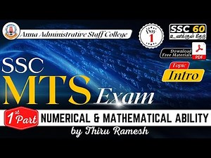 SSC MTS | Day - 1 | PART - 1 | Introduction | NUMERICAL & MATHEMATICAL ABILITY | Thiru. Ramesh