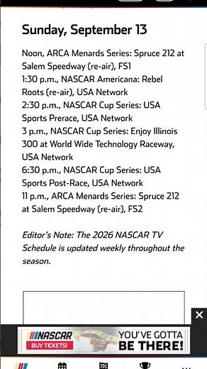 ‪@NASCAR‬ ways to watch and schedule for 2026