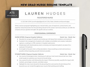 New Grad Nurse Resume Template, Ats-friendly Google Docs & Word 2025 | Nursing Student, Student Nurse, Registered Nurse RN Resume Template - Etsy