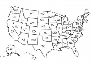 Printable USA Map Printable USA Map | USA Map Wall Art | USA Map With States - Etsy