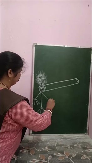 Easy basuri drawing on blackboard #youtubeshorts #shortvideo #chalkart