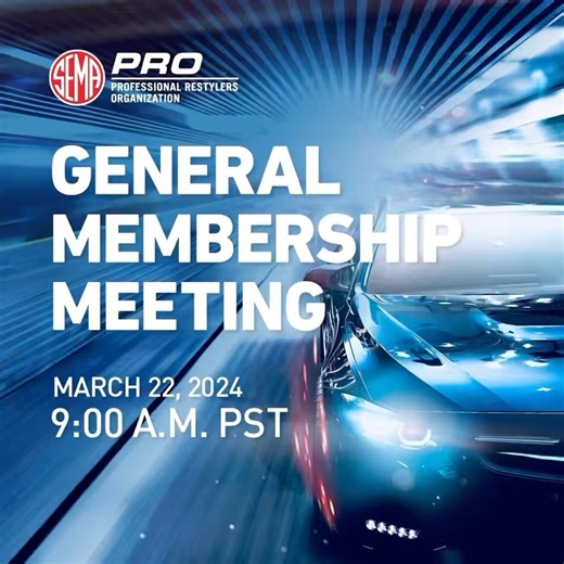 Want to learn from PRO Select Committee members as they discuss upcoming programs, events, and benefits for members? PRO is pleased to invite its members and businesses in the restylers/accessory market to the Council’s General Membership Meeting. Taking place virtually, the meeting is the best time to get updated on member benefits, resources, and learn how to get involved. 📆Friday, March 22nd ⌚️9:00 a.m. - 10:00 a.m PDT Register today by clicking the link in our bio. . . . . . #sema #semapro 