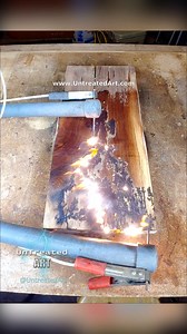 Burning rivers into an English Walnut wood slab ⚡🔥🌊 #UntreatedArt | UnTreated