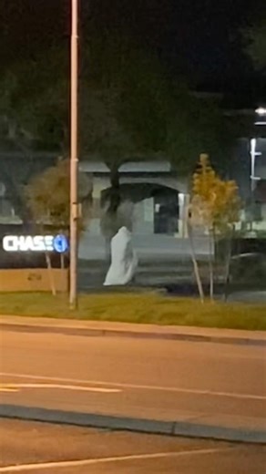 Real ghost￼ floating on sidewalk scary stuff