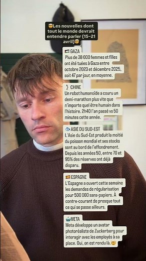 Ces nouvelles dont tout le monde devrait entendre parler (15–21 avril)