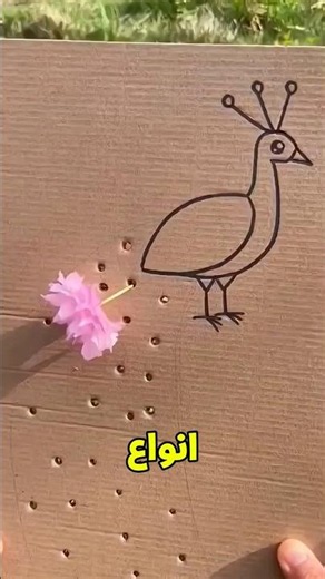You won't believe what she used to draw this peacock! 😱
