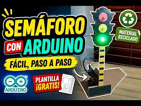 Traffic Light with Arduino and Recycled Materials ♻️ | Step by Step + FREE Template