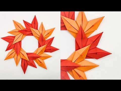 Origami AUTUMN WREATH 🍁 How to make a paper wreath