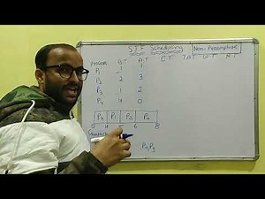 Shortest Job First (SJF) example in Hindi | Operating System Tutorial #22